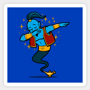 Funny Cute Dabbing Blue Magic Genie Cartoon Sticker